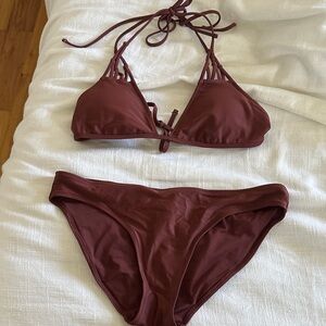 Aerie Deep Brown Bikini Set